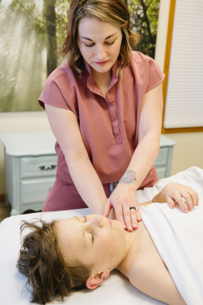 client enjoying massage